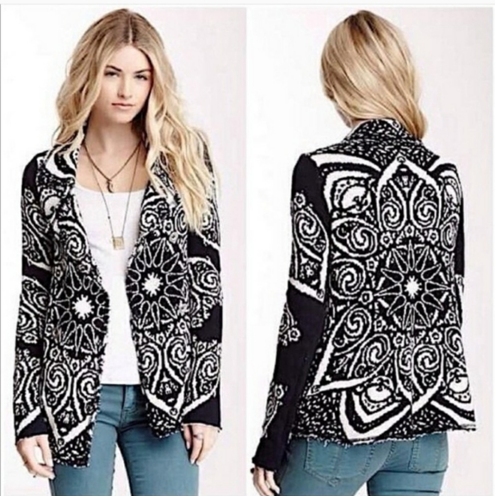 Free People Smitten Kitten Celestial Goth Cardigan Sweater